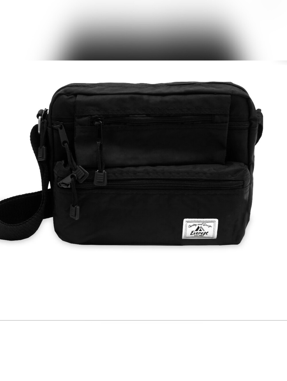 Everest Unisex Black Crossbody Shoulder Bag